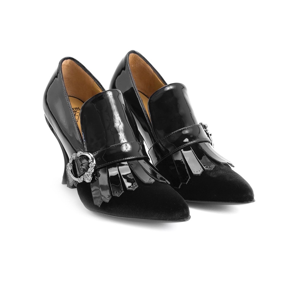 Cassiopeia Black Velvet Patent Heel 10.5